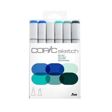 Kit Copic Sketch 6 Cores Sea & Sky