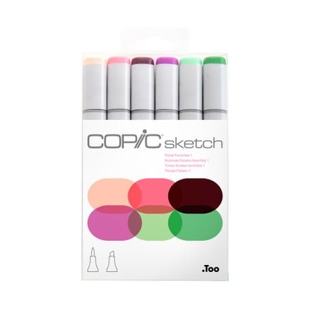 Kit Copic Sketch 6 Cores Floral Favorites 1