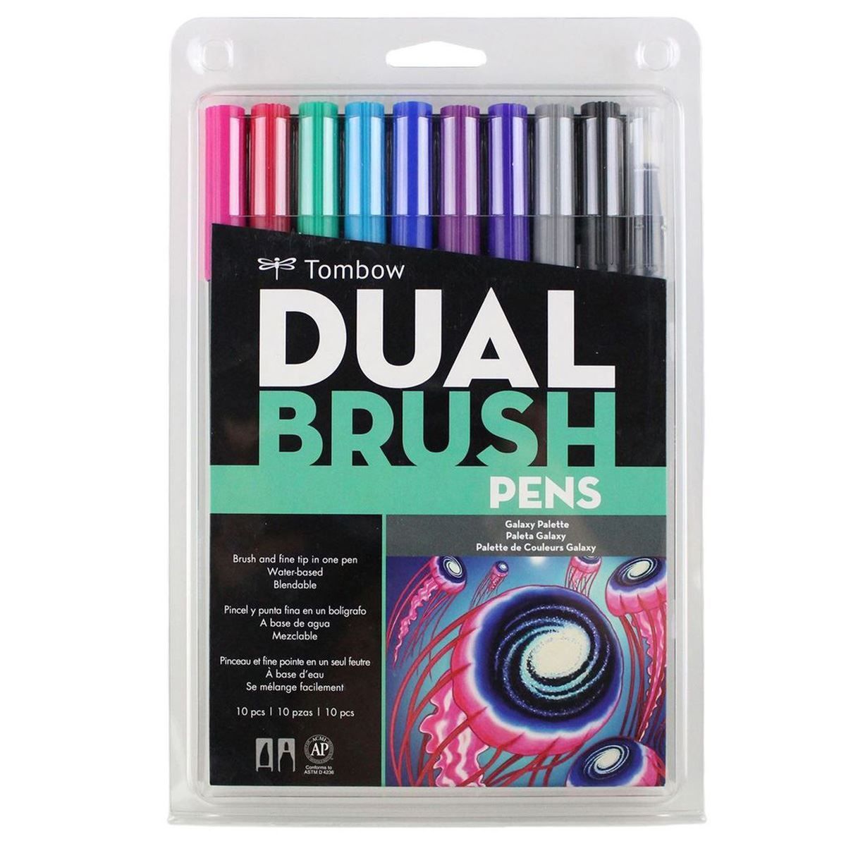 Kit Caneta Pincel Tombow Dual Brush 10 Cores -  Galaxia