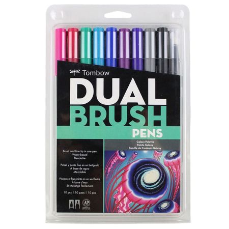 Kit Caneta Pincel Tombow Dual Brush 10 Cores -  Galaxia