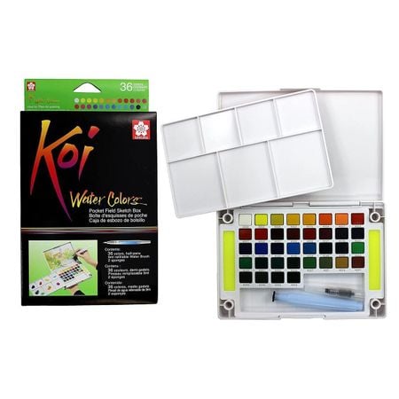Kit Aquarela Sakura Koi Pastilha 36 Cores