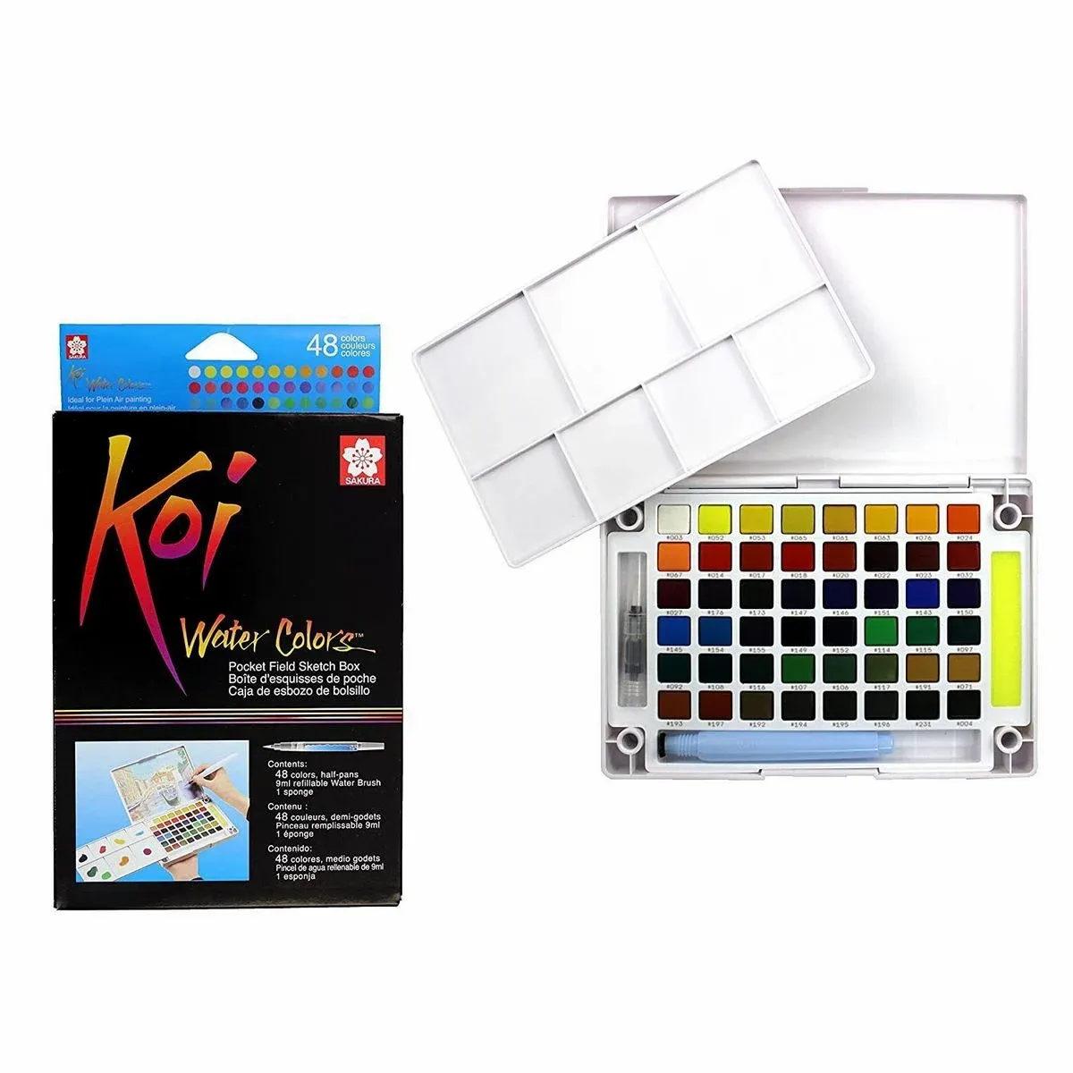 Kit Aquarela Sakura Koi Pastilha 48 Cores