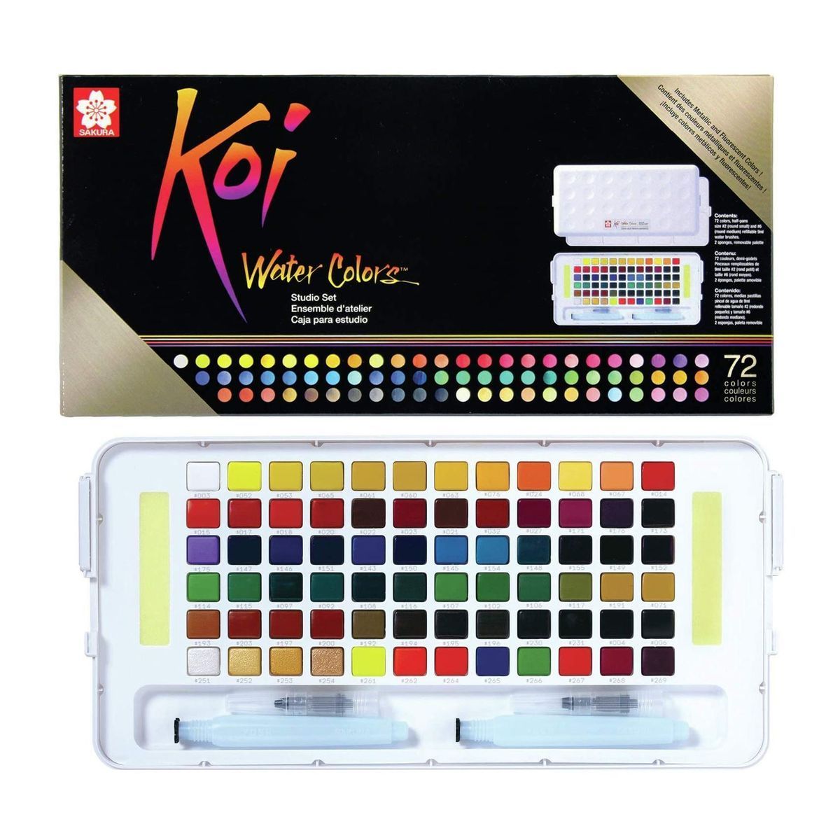 Kit Aquarela Sakura Koi Pastilha 72 Cores