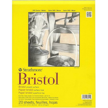 Bloco Desenho Strathmore Bristol 270g/m² 27x35 20 Folhas