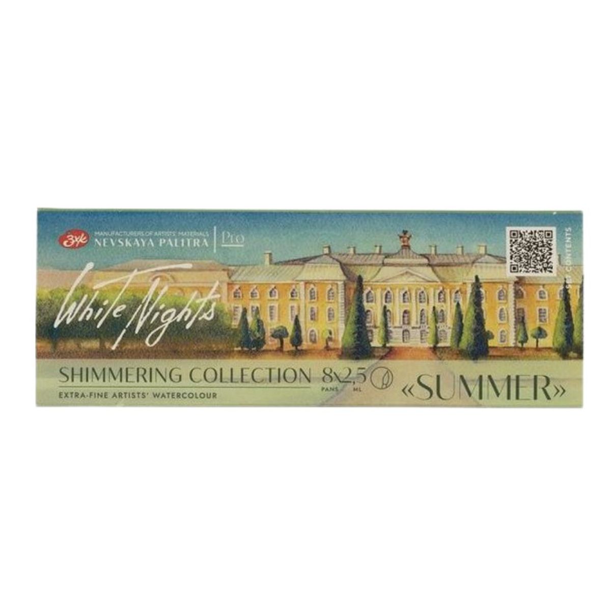 Kit 8 Tintas Aquarela White Nights em Pastilha Shimmering Collection - Summer