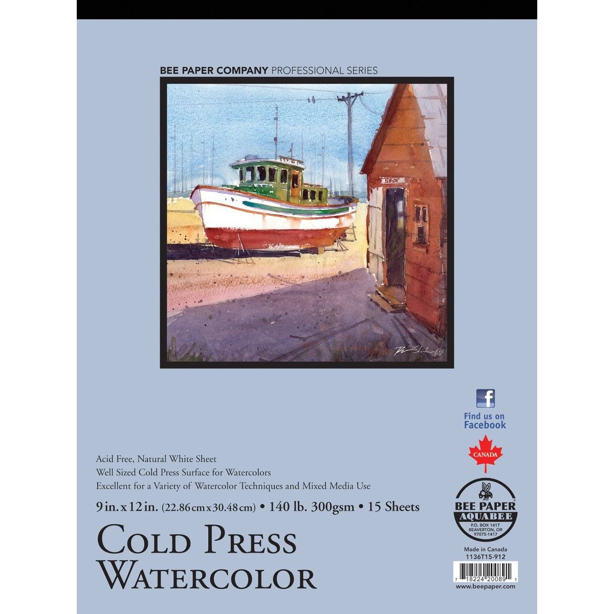 Bloco Aquarela Bee Paper Profissional 300g/m² Cold Press 15 Folhas BEE-1136T15-912
