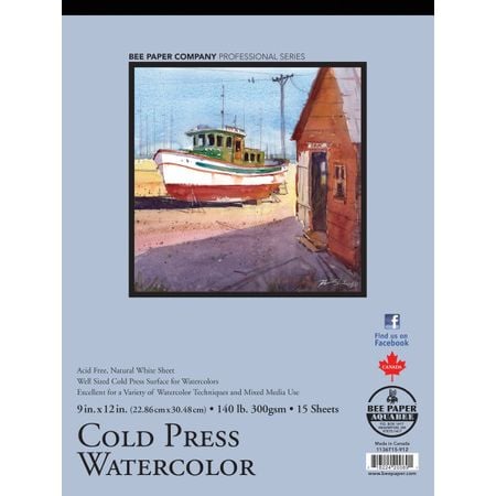 Bloco Aquarela Bee Paper Profissional 300g/m² Cold Press 15 Folhas BEE-1136T15-912