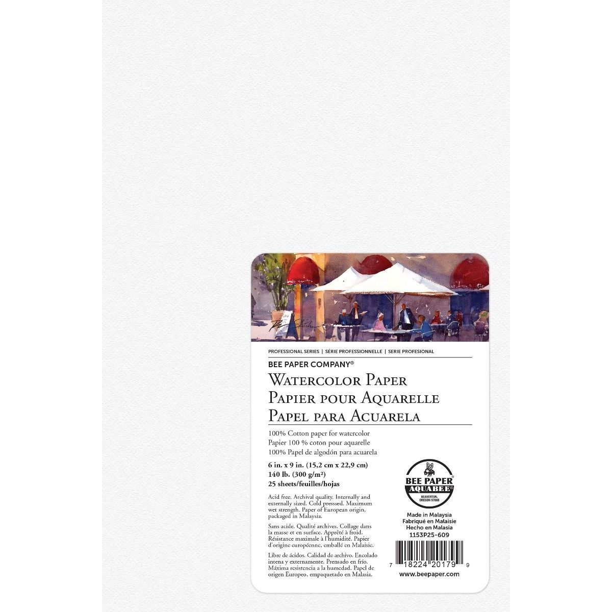 Papel para Aquarela Bee Paper 100% Algodão 25 Folhas A5 BEE-1153P25-609
