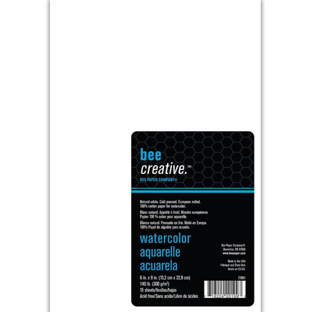 Papel para Aquarela Bee Paper 100% Algodão 15 Folhas A5 BEE-21061
