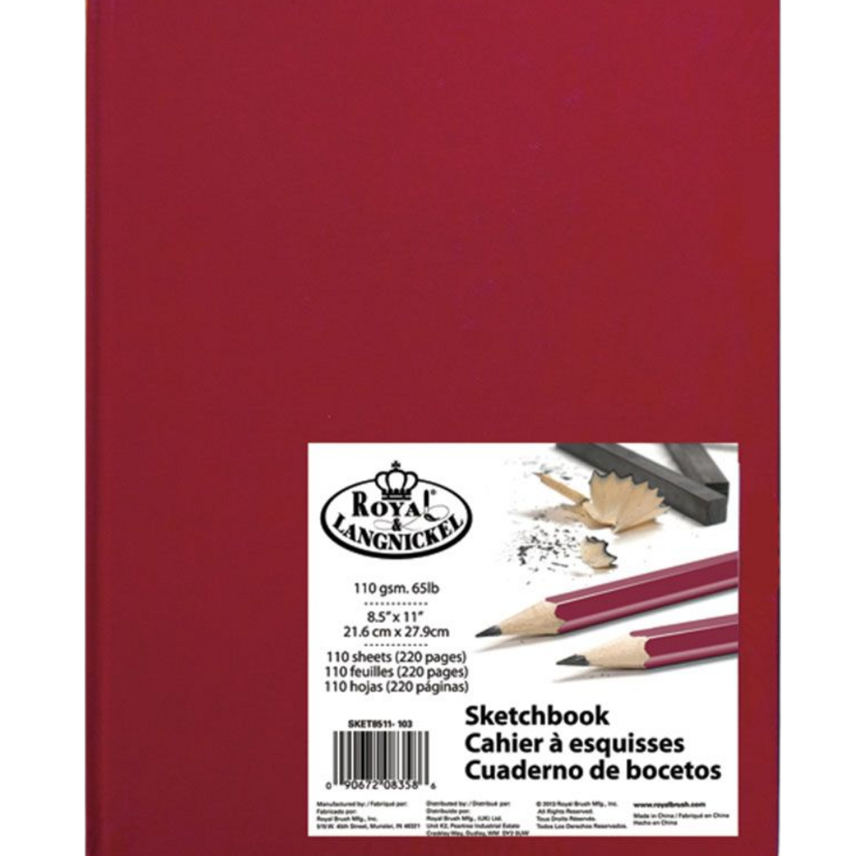 Sketchbook Royal e Langnickel A4 Capa Vermelha - SKET8511-103