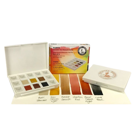 Kit Aquarela Daniel Smith Earth - Estojo Plástico com 6 Pastilhas (Half Pan)