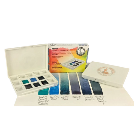 Kit Aquarela Daniel Smith Blues - Estojo Plástico com 6 Pastilhas