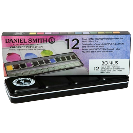 Kit Aquarela D.S. Color of Inspiration - Estojo Metal com 12 Pastillhas (Half Pan)
