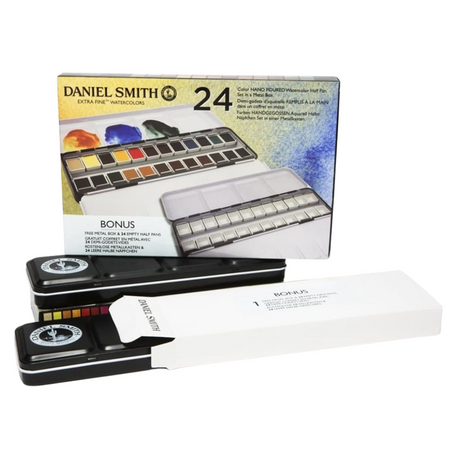 Kit Aquarela Daniel Smith - Estojo Metal com 24 Pastilhas (Half Pan)