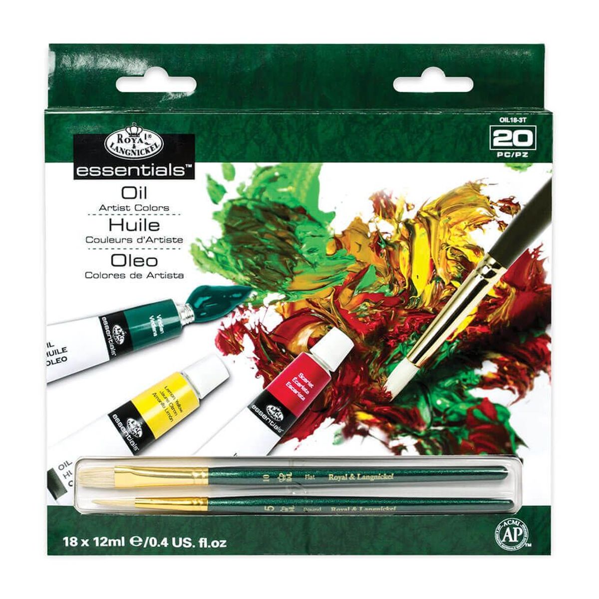 Kit Tinta Oleo Royal e Langnickel 18 Cores - OIL18