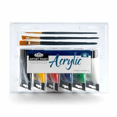 Kit de Tinta Acrilica Royal e Langnickel com 9 peças - ACR75-6B