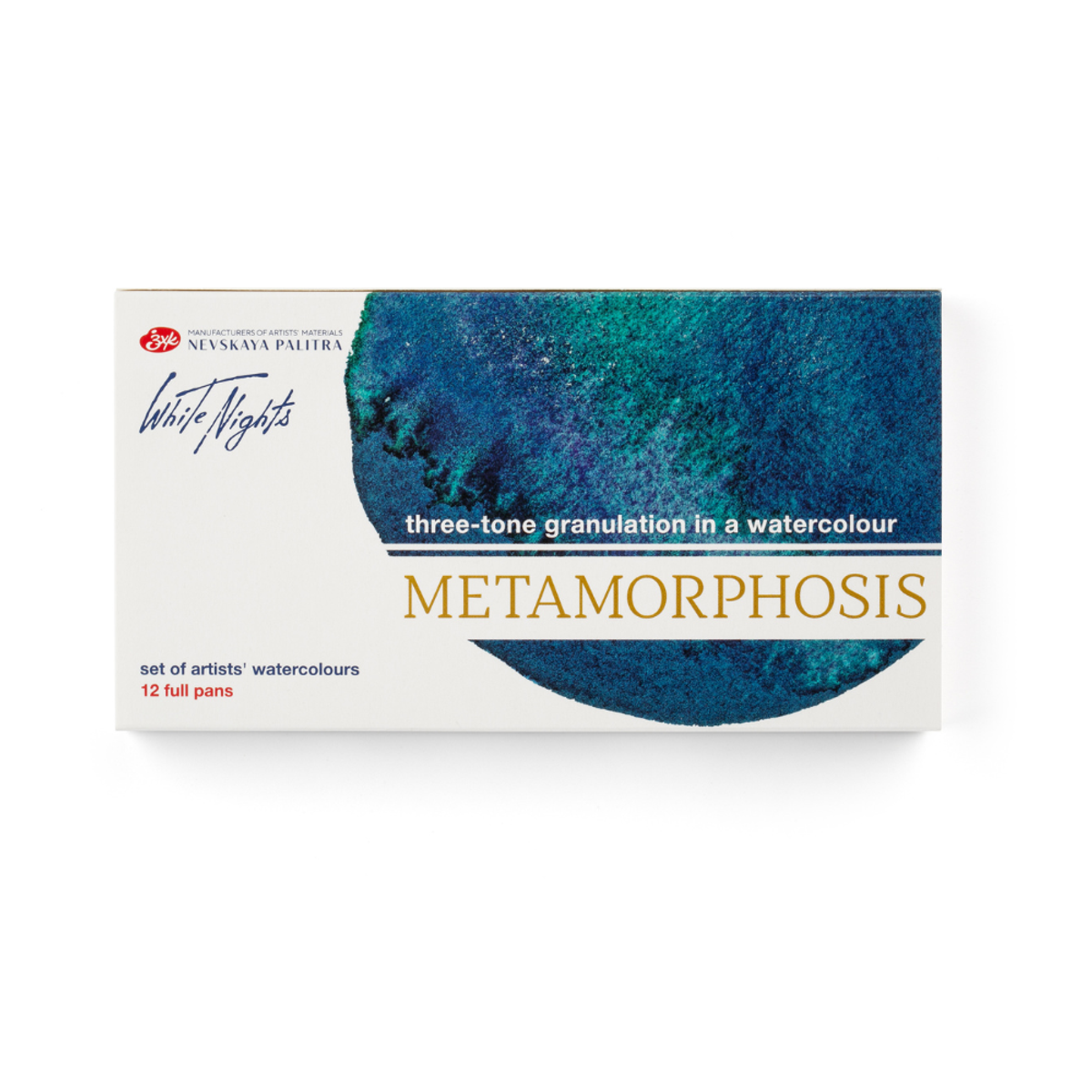 Kit 12 Tintas Aquarela Metamorphoses White Nights em Pastilha