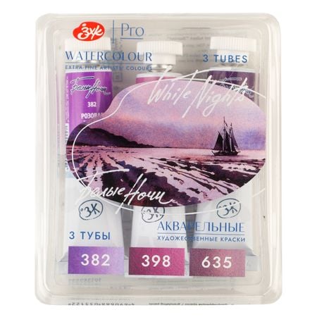 Kit 3 Tintas Aquarela White Nights Granuladas em Tubo Tons do Por do Sol - 2532