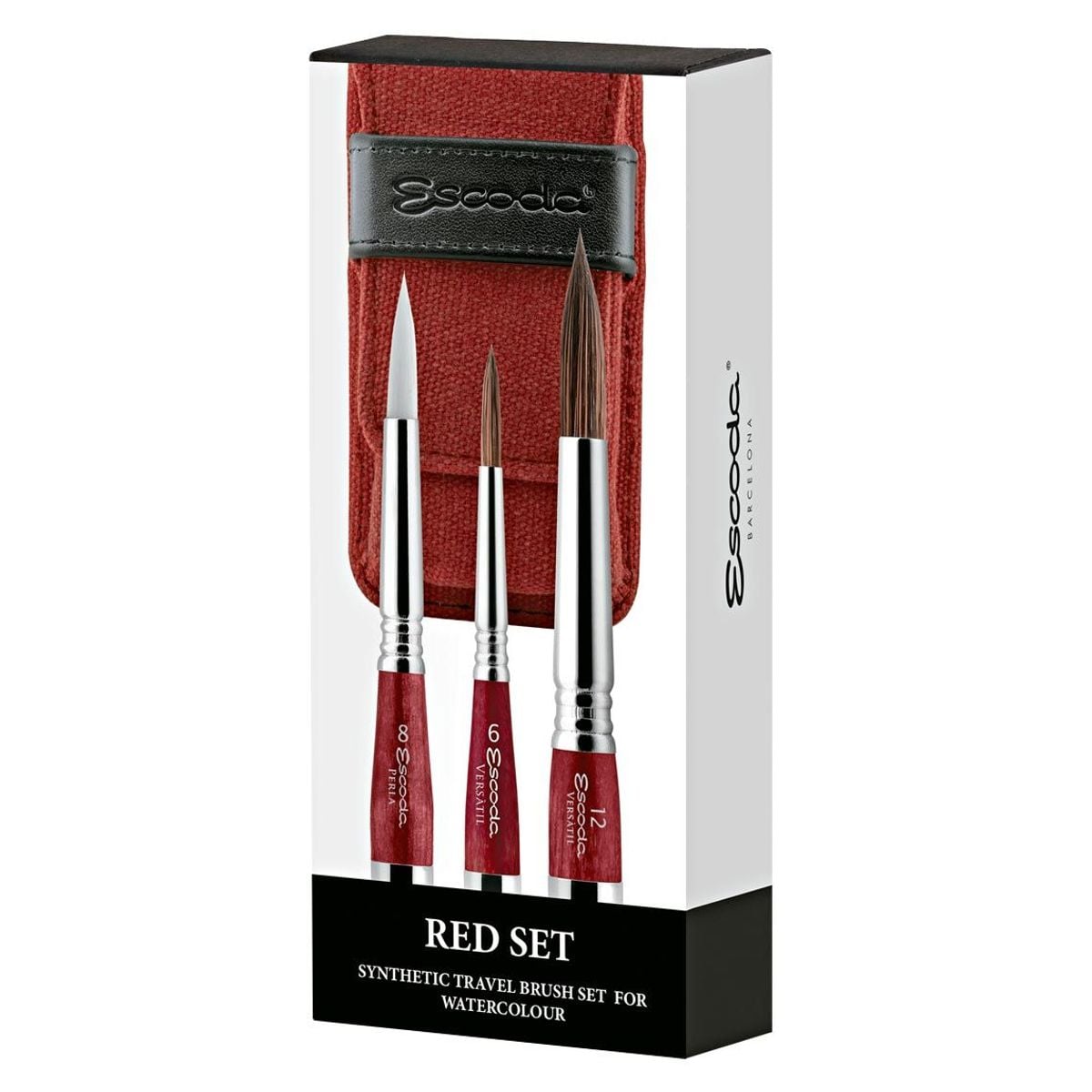 Estojo Escoda Red com 3 Pinceis Travel Brush - 1270
