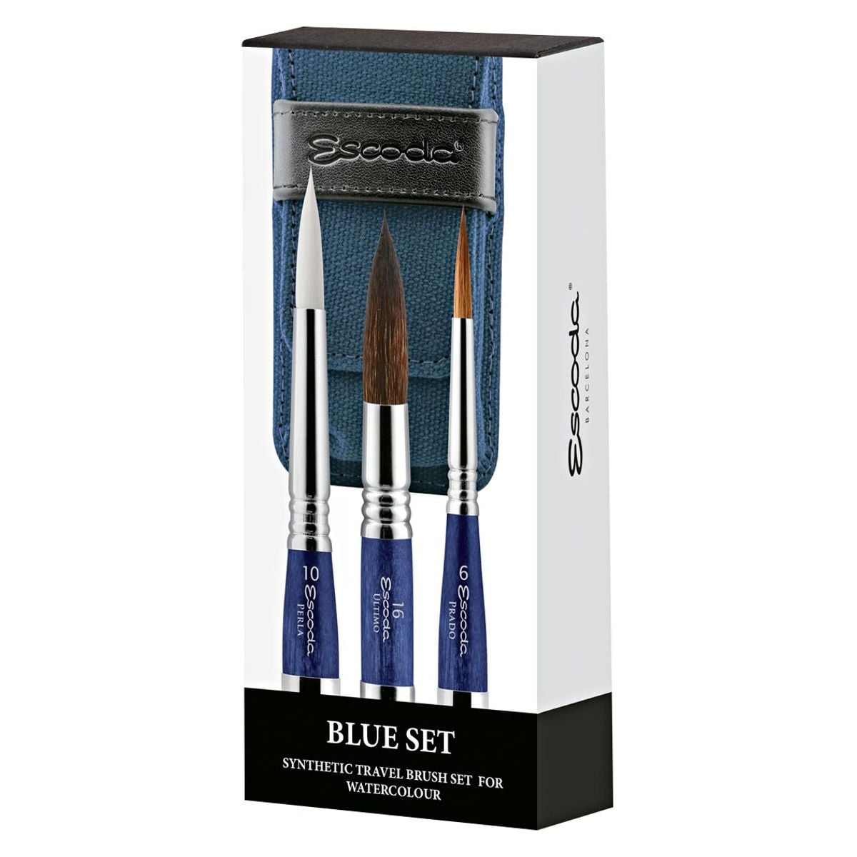 Estojo Escoda Blue com 3 Pinceis Travel Brush - 1271