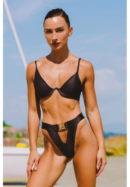 Biquíni Cintura Alta Cartagena Preto