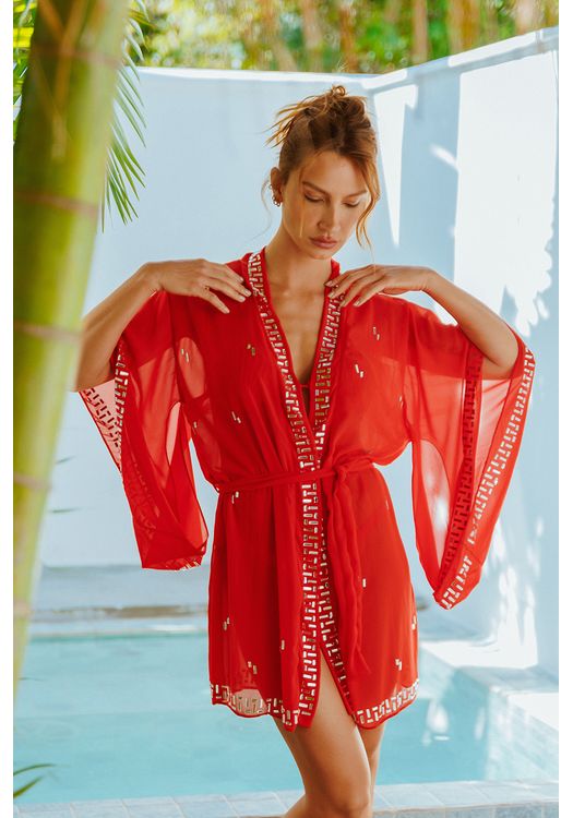 Kimono Zamzibar Sky Vermelho