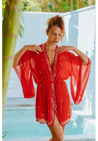 Kimono Zamzibar Sky Vermelho
