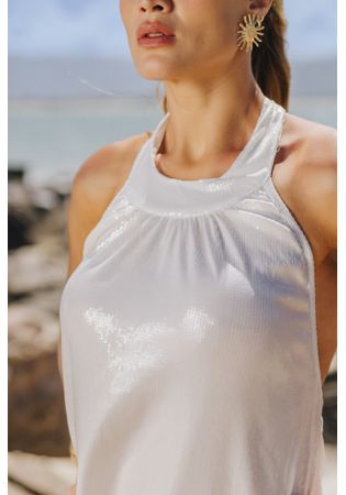 Vestido Valerie Paetê Branco 