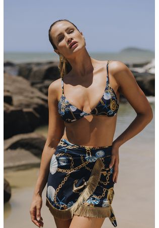 Saia Pareou Franjas  Atlântica 