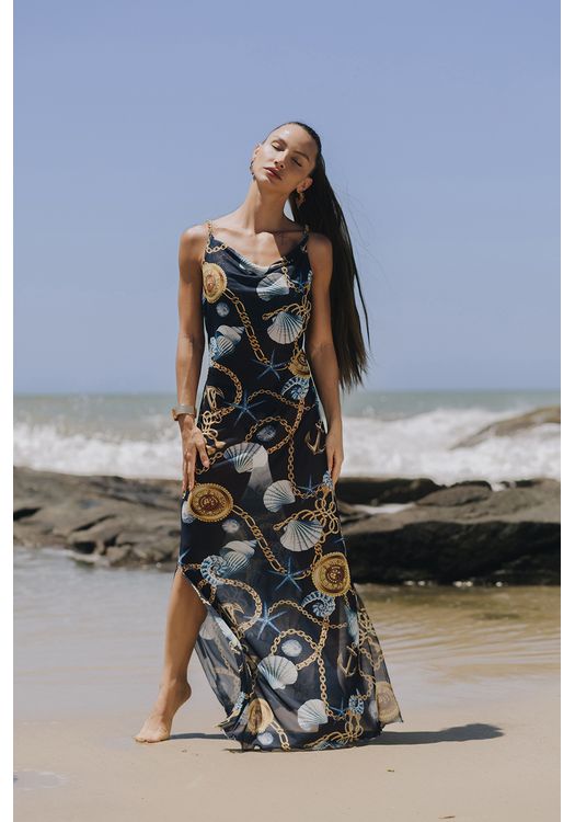 Vestido Tule Alana Atlântica 