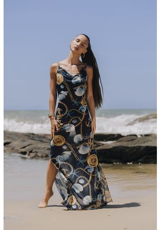 Vestido Tule Alana Atlântica 