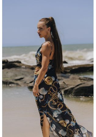 Vestido Tule Alana Atlântica 