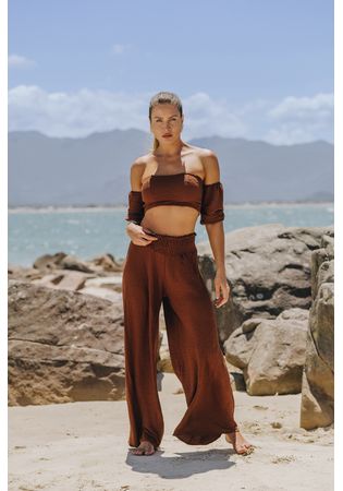 Calça Pantalona Marrom