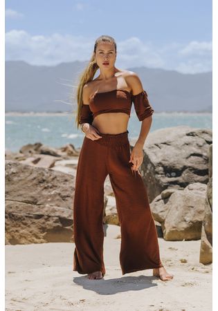 Calça Pantalona Marrom