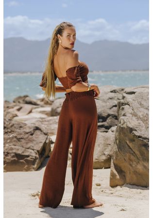 Calça Pantalona Marrom