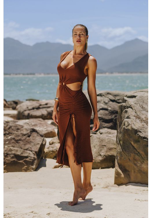 Vestido Onix Marrom 