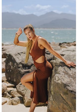 Vestido Onix Marrom 