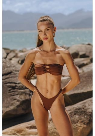 Biquíni Button Marrom