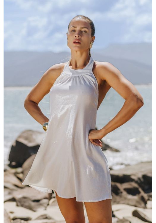 Vestido Valerie Paetê Branco 