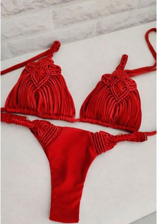 Biquíni Macramê Belle  vermelho 