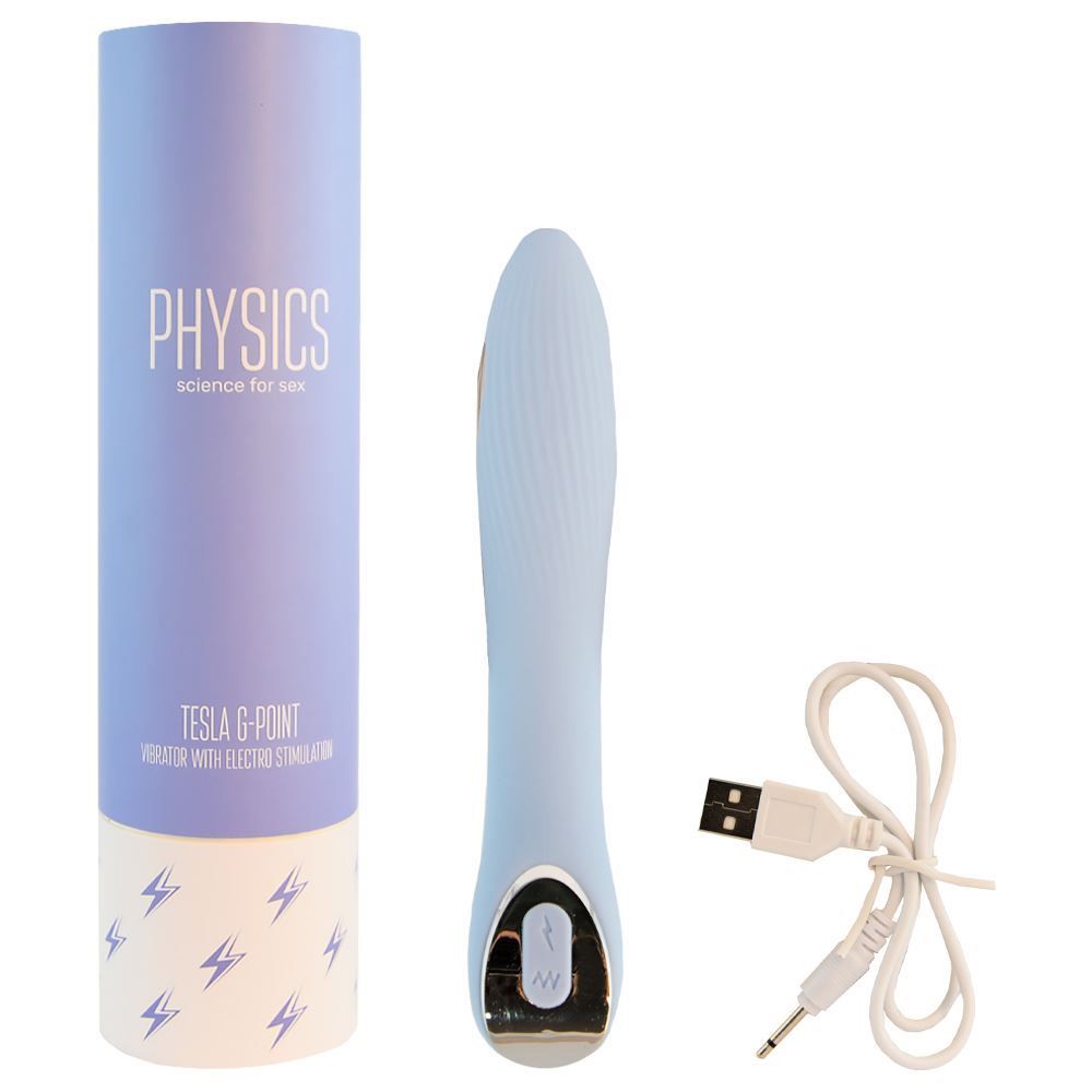 Vibrador com Eletroestimulacao Tesla G Point Azul-GOZZE SEX SHOP