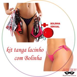 KIT SEDUÇÃO ( TANGUINHA C/ BOLINHA SENSUAL)  - JEITO SEXY