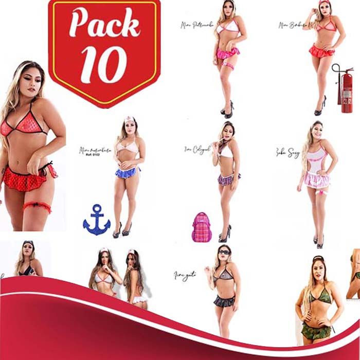 PACK/ kit 10 Top Fantasias Sensuais Variadas - jeito sexy