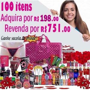 KIT 100 PRODUTOS REVENDA SUCESSO + BOLSA COM ZIPER