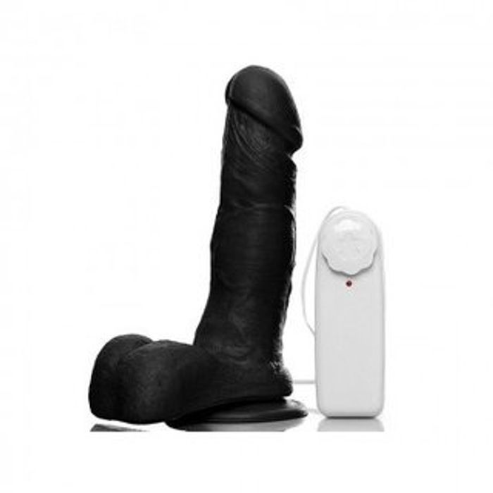 Penis de Borracha com Vibrador 16 x 3,5 cm  Preto (sem ventosa)  jeito sexy 