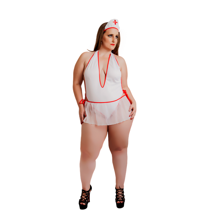 Fantasia Enfermeira de Saia Plus Size - Jeito Sexy