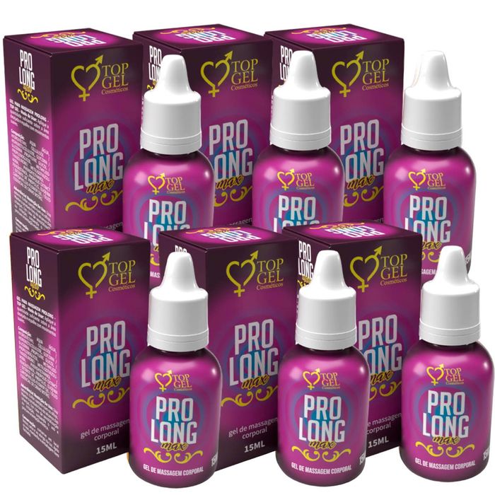 PACK 6 PROLONG GEL PROLONGADOR E RETARDANTE 15g TOP GEL