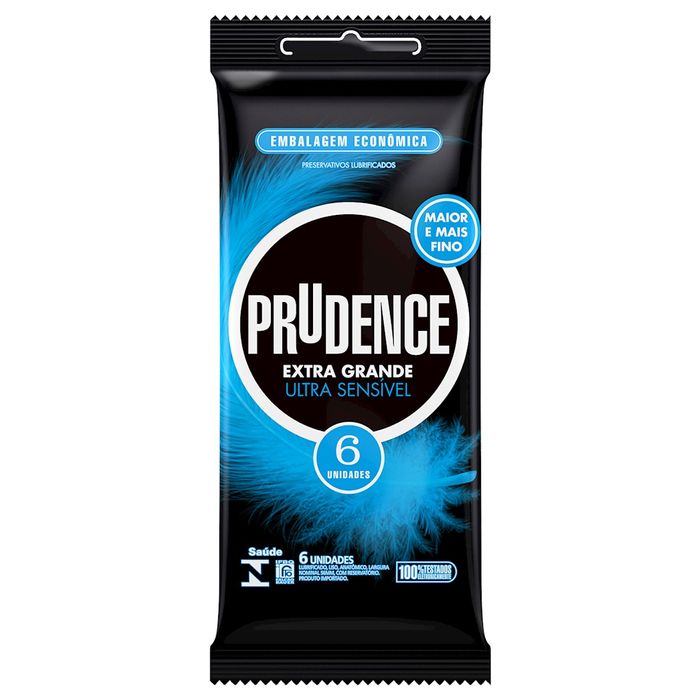 Preservativo Ultra Sensível Extra Grande Com 6 Prudence
