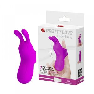 Dedeira Formato Coelho  7 Modos De Vibração Pretty Love Finger Bunny Ptoys