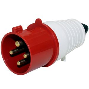 Plug Macho Industrial Jng 3p+t 32a 6h Vermelho 380v MGI-024